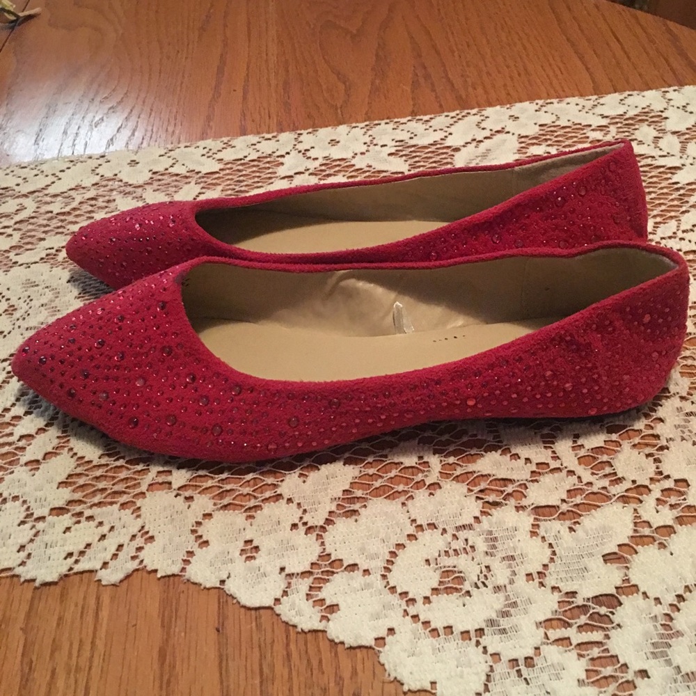 Red Ballerina Flats